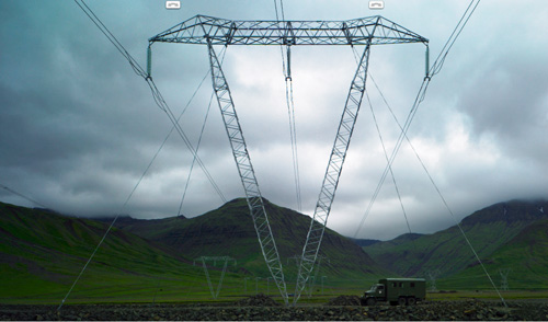 Pylone électrique Islande